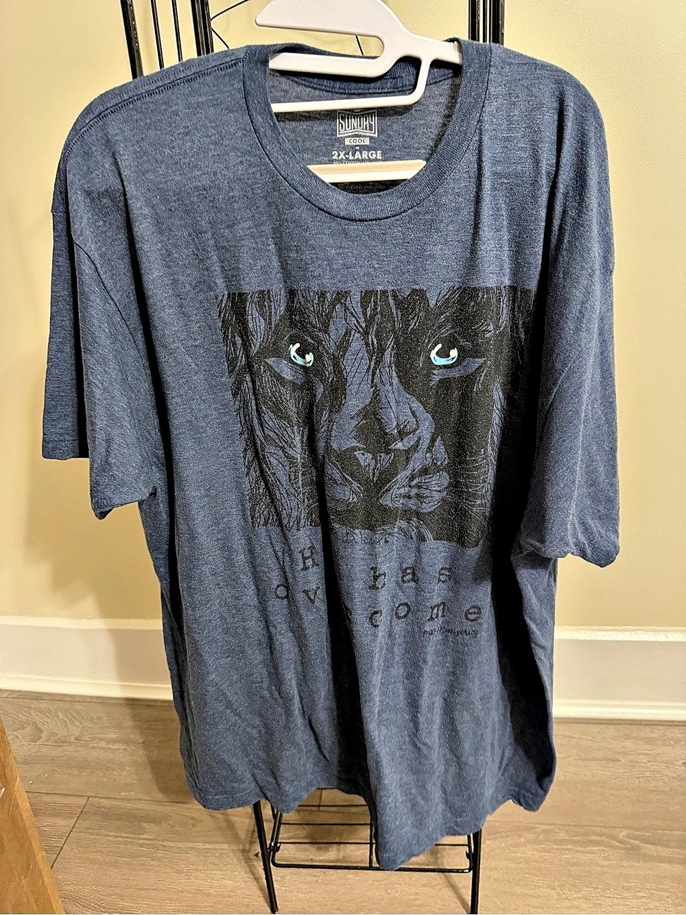 Sunday Cool He Has Overcome Lion Christian T-Shirt 2XL